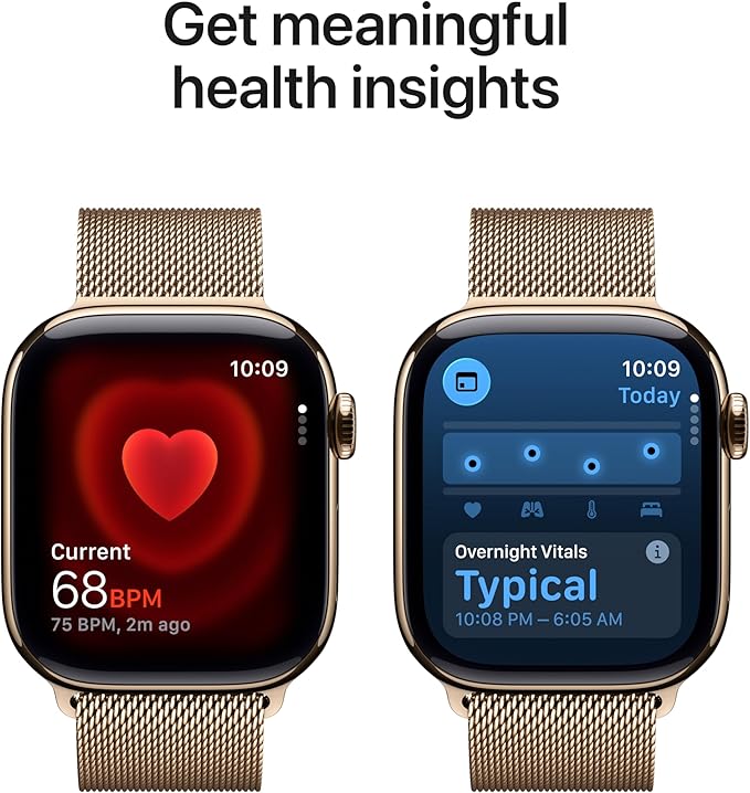 Apple Watch Series 11 [GPS + Cellular 42mm] Smartwatch with Gold Titanium Case