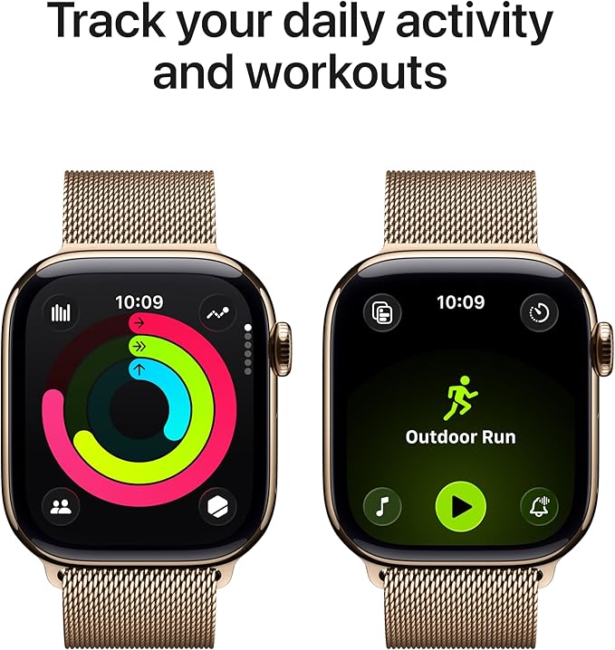 Apple Watch Series 11 [GPS + Cellular 42mm] Smartwatch with Gold Titanium Case