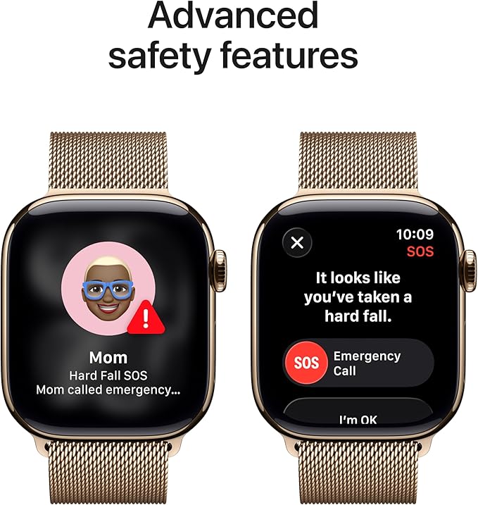 Apple Watch Series 11 [GPS + Cellular 42mm] Smartwatch with Gold Titanium Case